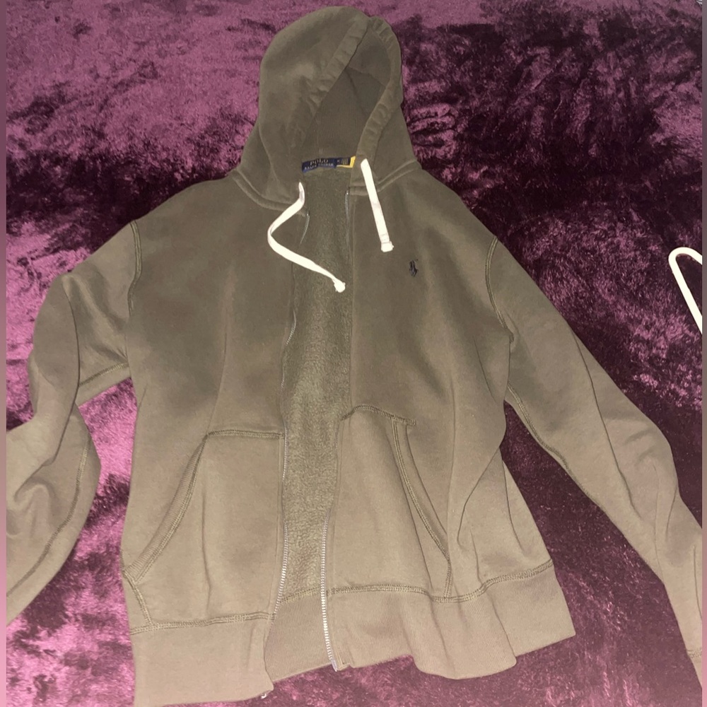Olive green polo zip up jacket